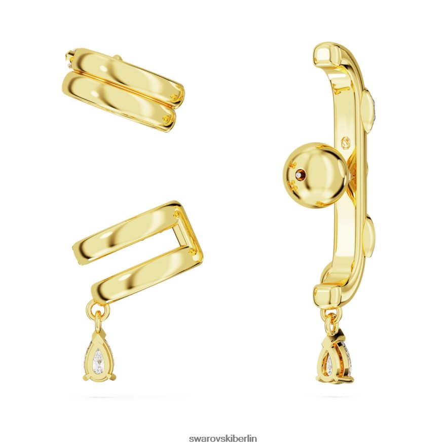 Swarovski Dextera-Ohrmanschette Mischschliffe, weiß, vergoldet Schmuck HLT448401