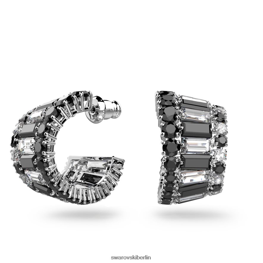 Swarovski Hyperbel-Ohrmanschetten Mischschliffe, schwarz, rhodiniert Schmuck HLT448966