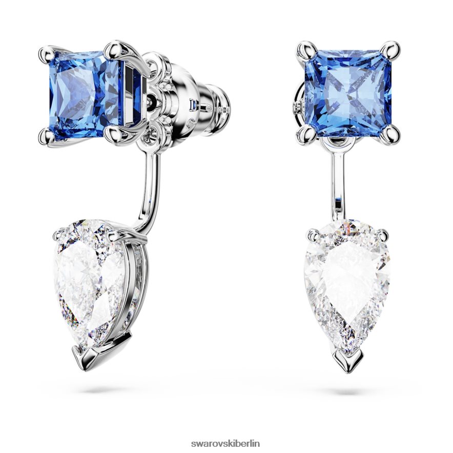 Swarovski Mesmera-Ohrringjacken Mischschliffe, abnehmbar, blau, rhodiniert Schmuck HLT448969