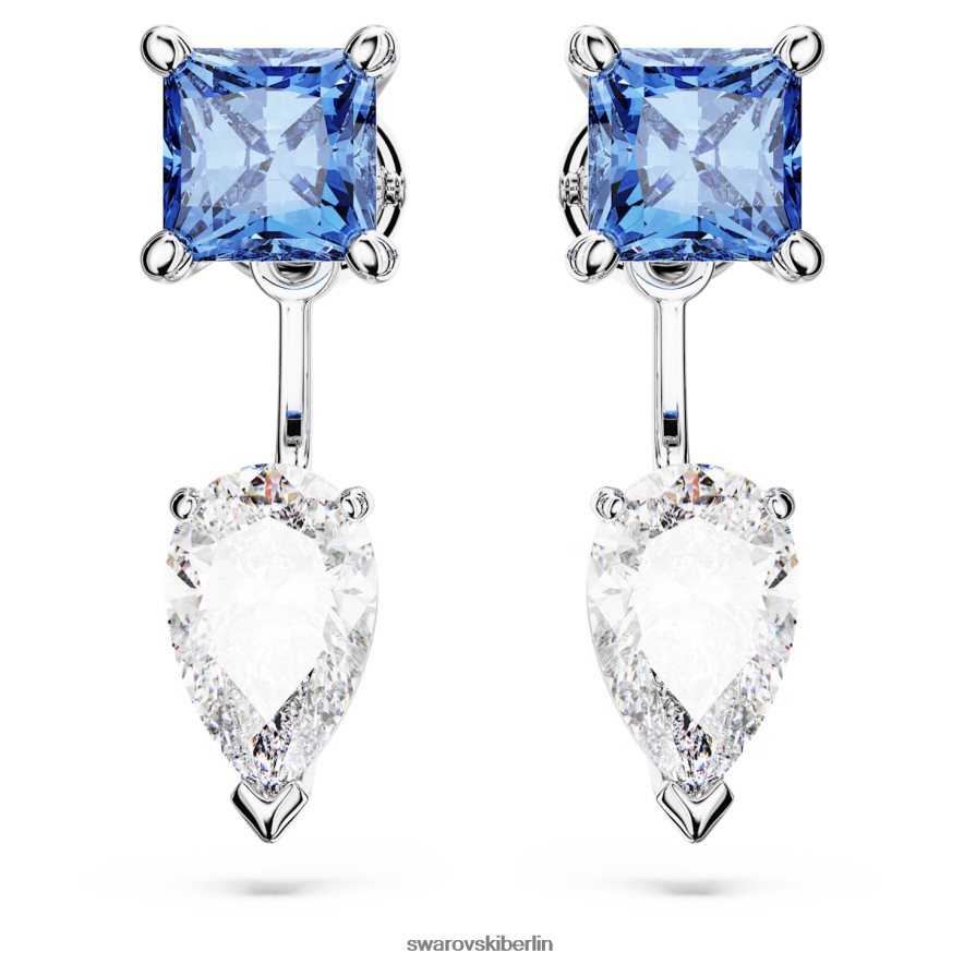 Swarovski Mesmera-Ohrringjacken Mischschliffe, abnehmbar, blau, rhodiniert Schmuck HLT448969