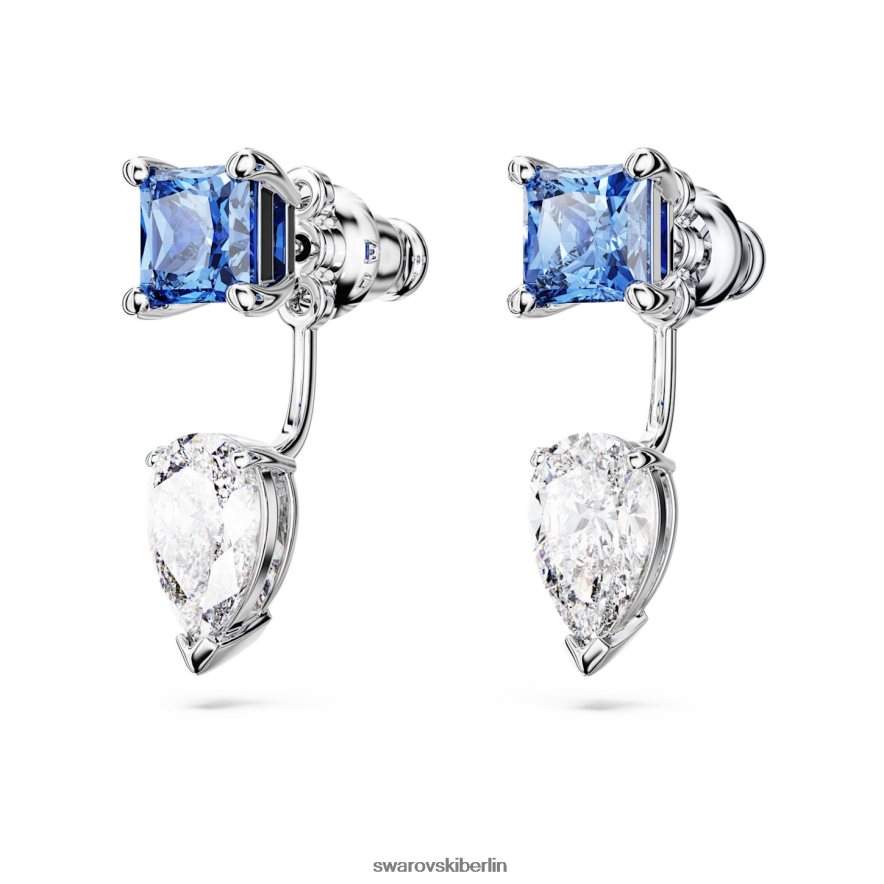 Swarovski Mesmera-Ohrringjacken Mischschliffe, abnehmbar, blau, rhodiniert Schmuck HLT448969
