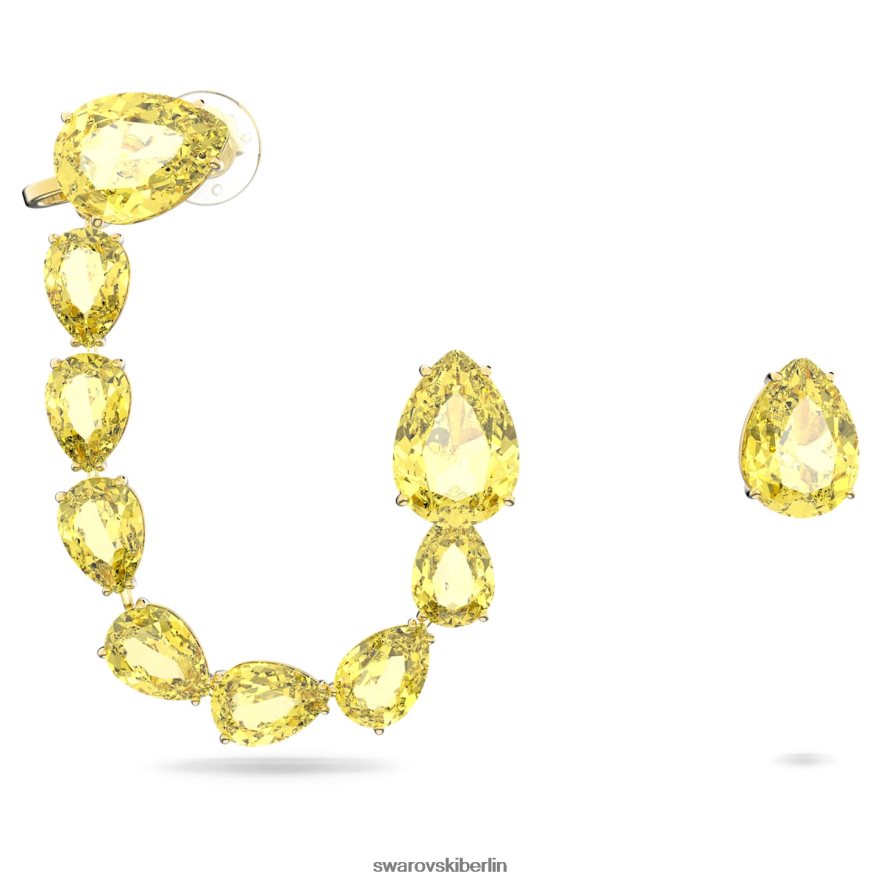 Swarovski Millenia-Ohrmanschette asymmetrisches Design, Birnenschliff, gelb, vergoldet Schmuck HLT448967