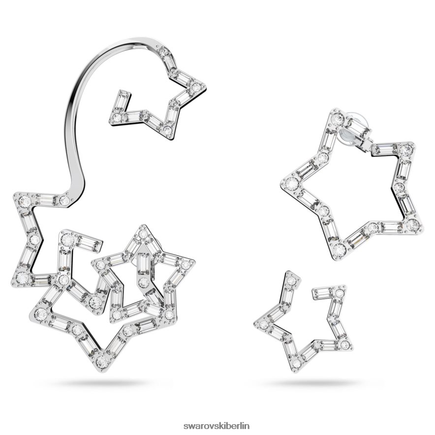 Swarovski Stella-Ohrmanschette Mischschliffe, Stern, weiß, rhodiniert Schmuck HLT448377