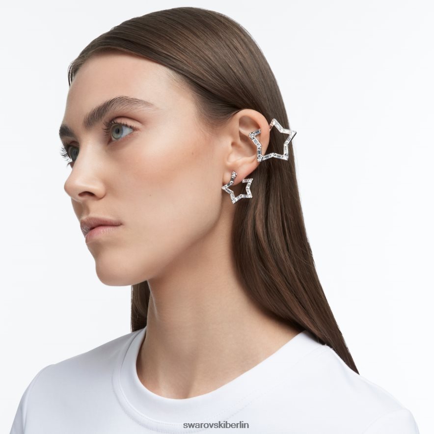 Swarovski Stella-Ohrmanschette Mischschliffe, Stern, weiß, rhodiniert Schmuck HLT448377