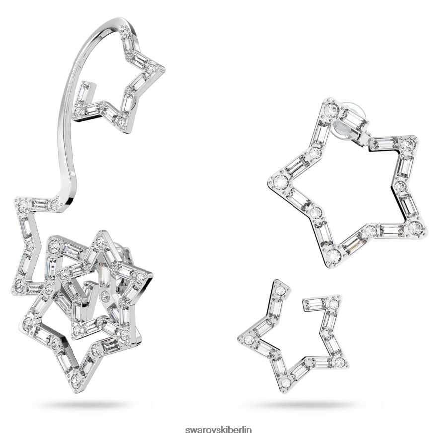 Swarovski Stella-Ohrmanschette Mischschliffe, Stern, weiß, rhodiniert Schmuck HLT448377