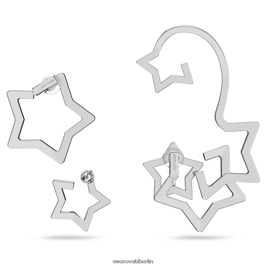 Swarovski Stella-Ohrmanschette Mischschliffe, Stern, weiß, rhodiniert Schmuck HLT448377