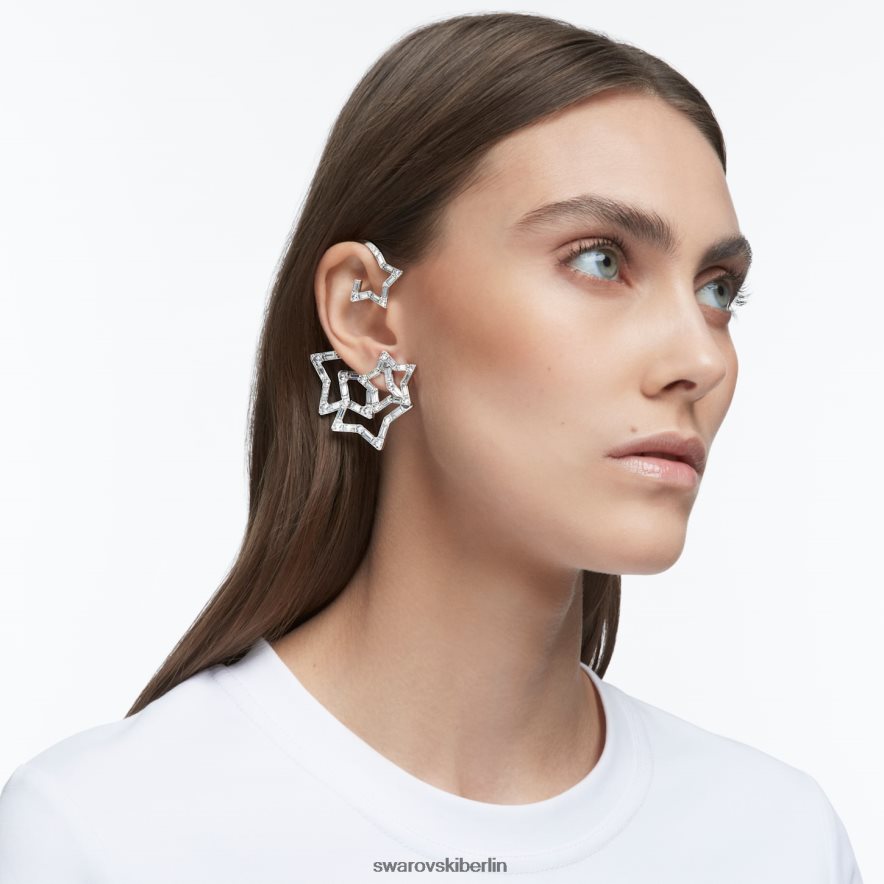 Swarovski Stella-Ohrmanschette Mischschliffe, Stern, weiß, rhodiniert Schmuck HLT448377