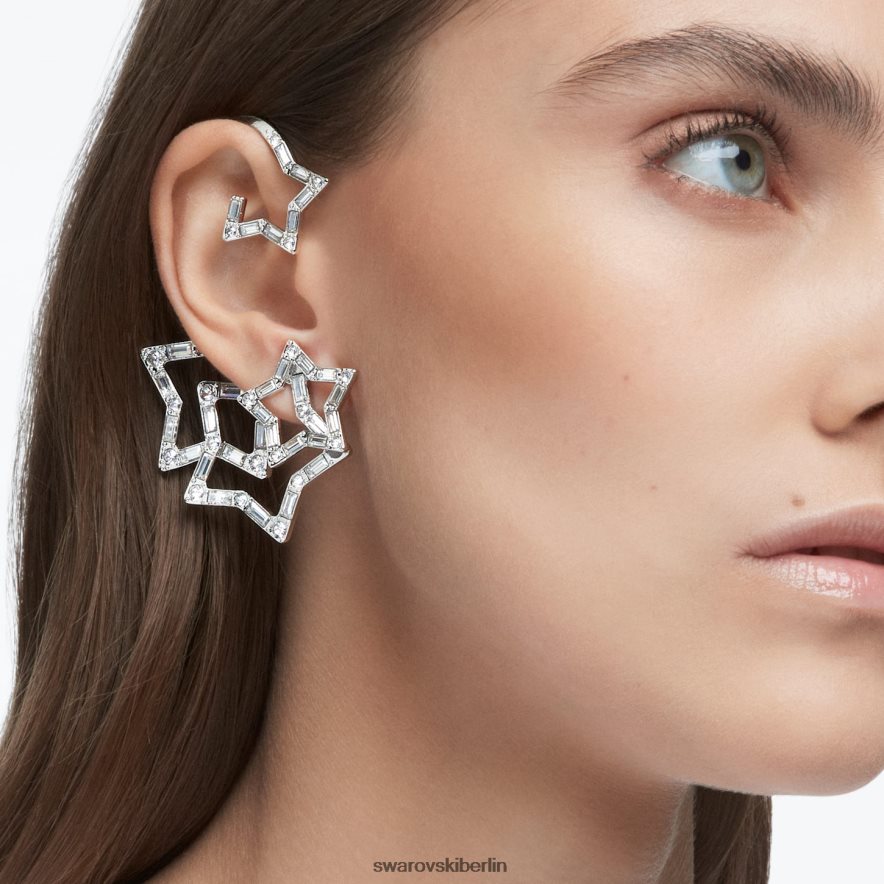 Swarovski Stella-Ohrmanschette Mischschliffe, Stern, weiß, rhodiniert Schmuck HLT448377