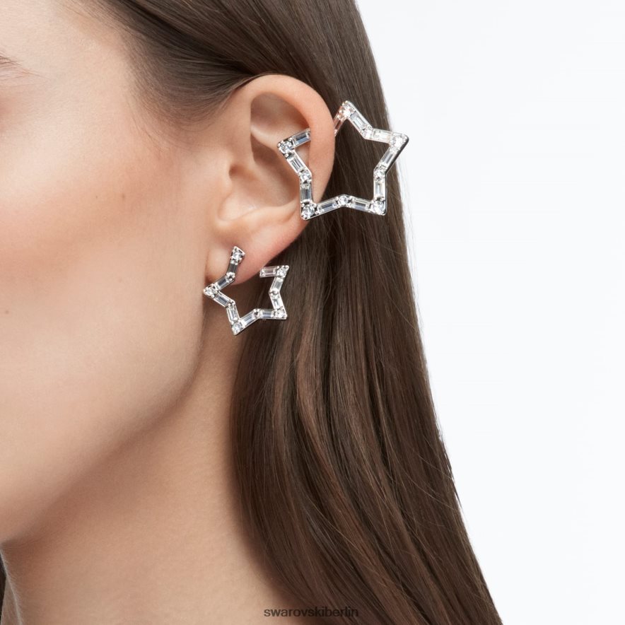 Swarovski Stella-Ohrmanschette Mischschliffe, Stern, weiß, rhodiniert Schmuck HLT448377
