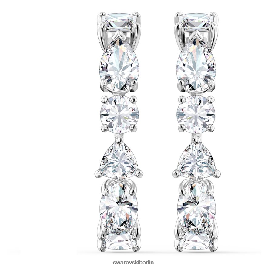 Swarovski Tennis-Deluxe-Ohrmanschetten Mischschliffe, weiß, rhodiniert Schmuck HLT448965