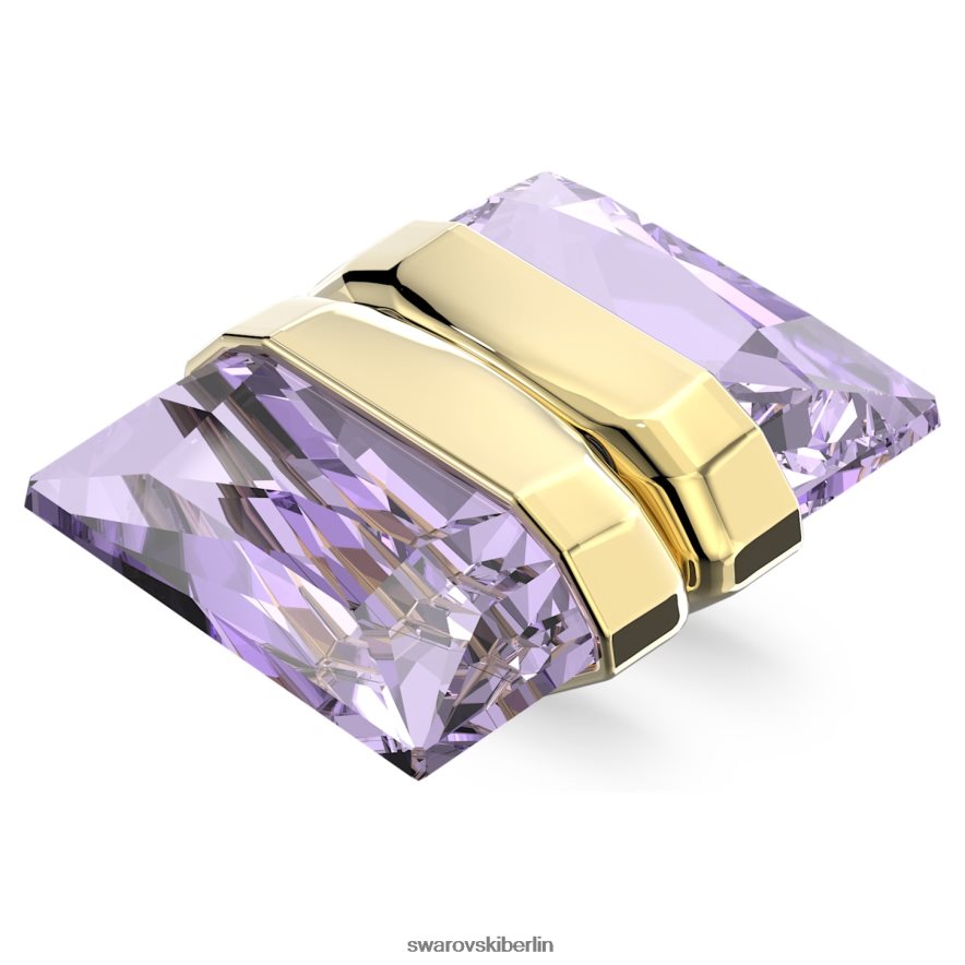 Swarovski transparente Ohrmanschette einzeln, Magnetverschluss, lila, vergoldet Schmuck HLT448968