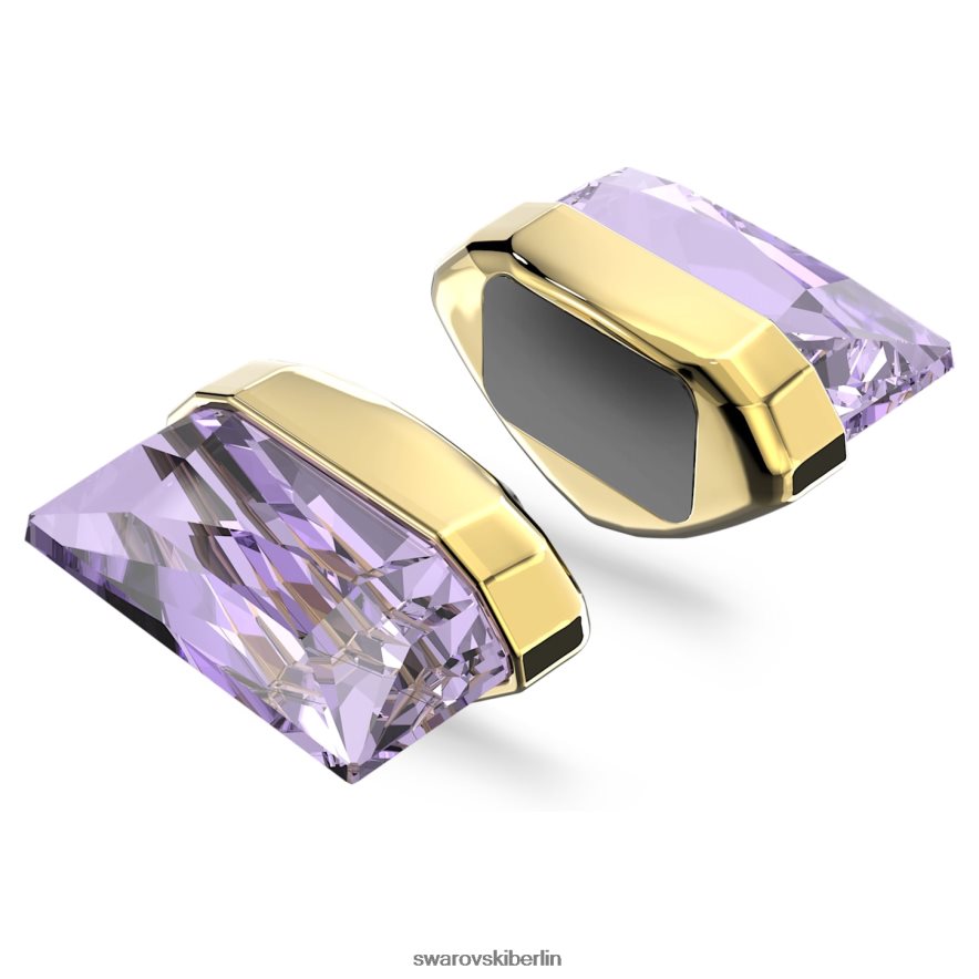 Swarovski transparente Ohrmanschette einzeln, Magnetverschluss, lila, vergoldet Schmuck HLT448968