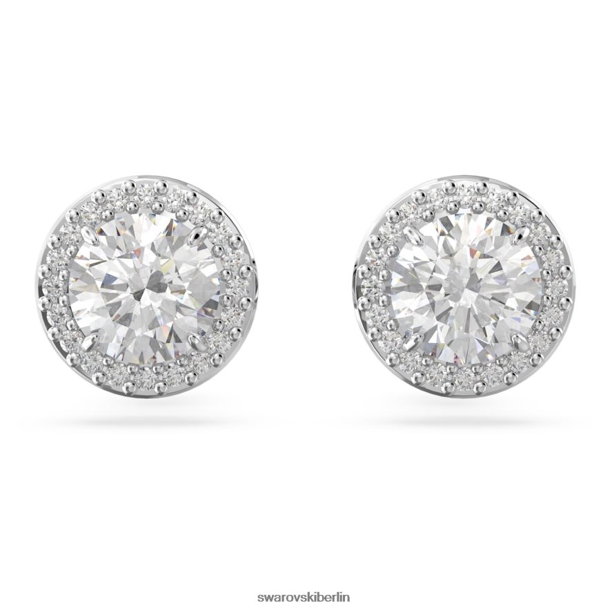 Swarovski Constella-Ohrstecker Rundschliff, Pavé, weiß, rhodiniert Schmuck HLT448658