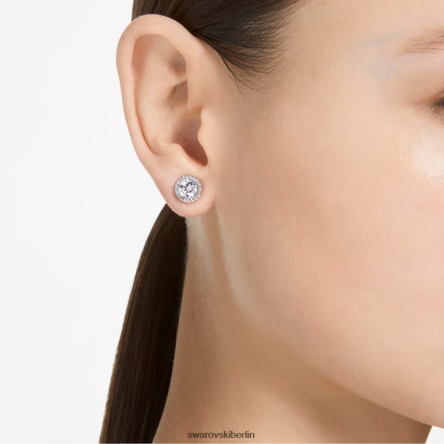 Swarovski Constella-Ohrstecker Rundschliff, Pavé, weiß, rhodiniert Schmuck HLT448658