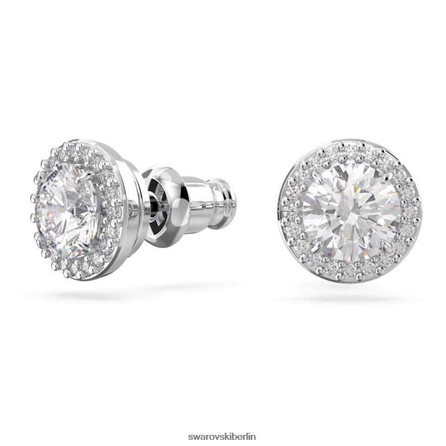 Swarovski Constella-Ohrstecker Rundschliff, Pavé, weiß, rhodiniert Schmuck HLT448658