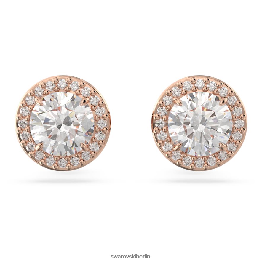 Swarovski Constella-Ohrstecker Rundschliff, Pavé, weiß, rosévergoldet Schmuck HLT448670