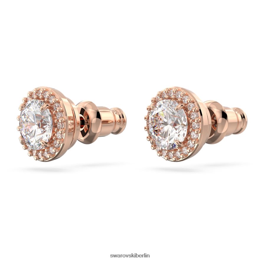 Swarovski Constella-Ohrstecker Rundschliff, Pavé, weiß, rosévergoldet Schmuck HLT448670