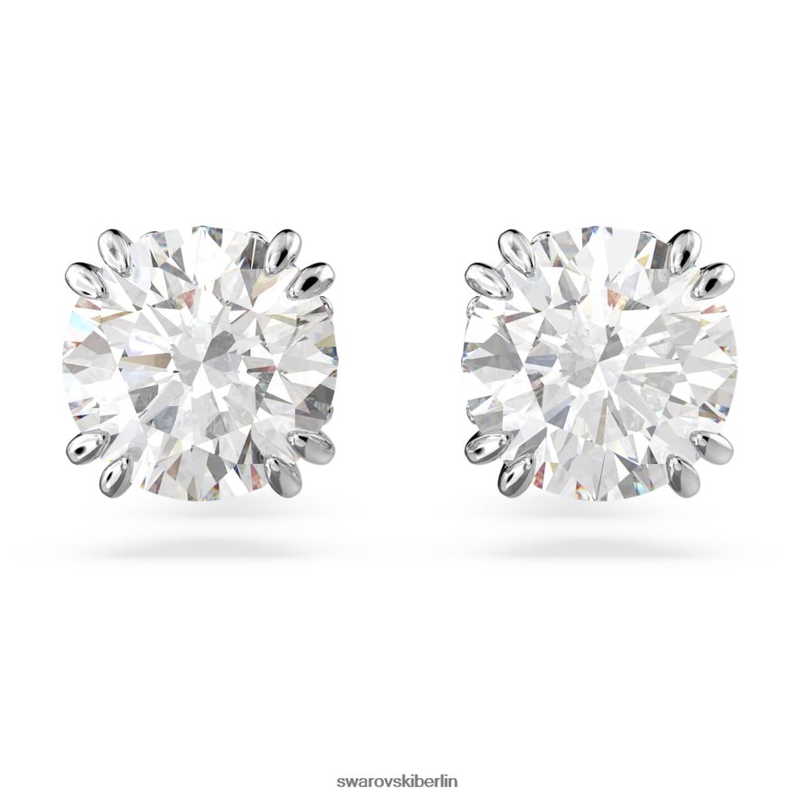 Swarovski Constella-Ohrstecker Rundschliff, weiß, rhodiniert Schmuck HLT448746