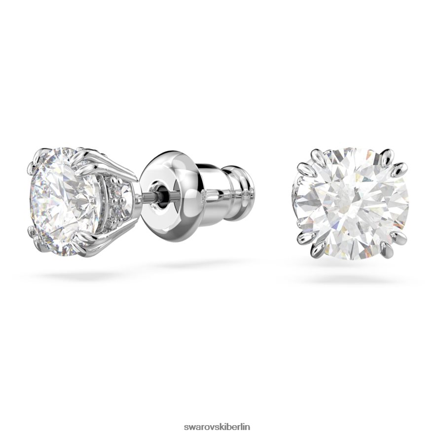 Swarovski Constella-Ohrstecker Rundschliff, weiß, rhodiniert Schmuck HLT448746
