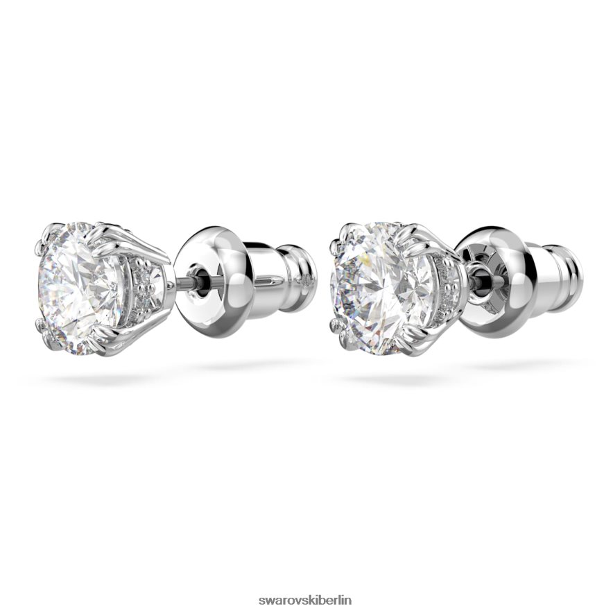 Swarovski Constella-Ohrstecker Rundschliff, weiß, rhodiniert Schmuck HLT448746