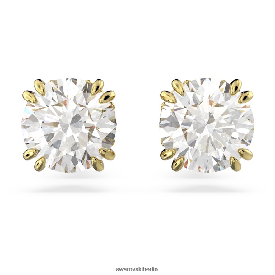 Swarovski Constella-Ohrstecker Rundschliff, weiß, vergoldet Schmuck HLT448747