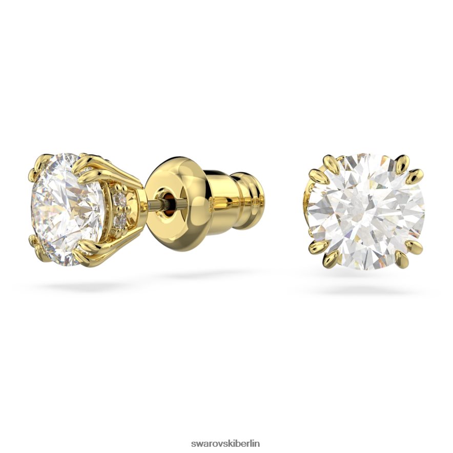 Swarovski Constella-Ohrstecker Rundschliff, weiß, vergoldet Schmuck HLT448747
