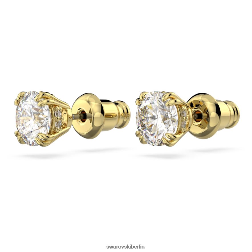 Swarovski Constella-Ohrstecker Rundschliff, weiß, vergoldet Schmuck HLT448747