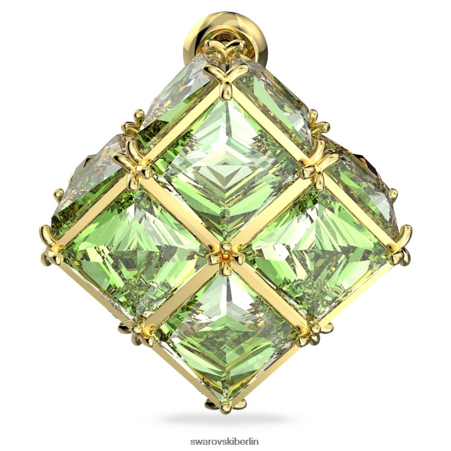 Swarovski Curiosa-Ohrstecker einzeln, quadratisch geschliffen, grün, vergoldet Schmuck HLT448976