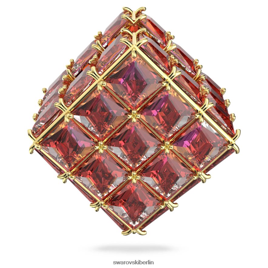 Swarovski Curiosa-Ohrstecker einzeln, quadratischer Schliff, orange, vergoldet Schmuck HLT448975