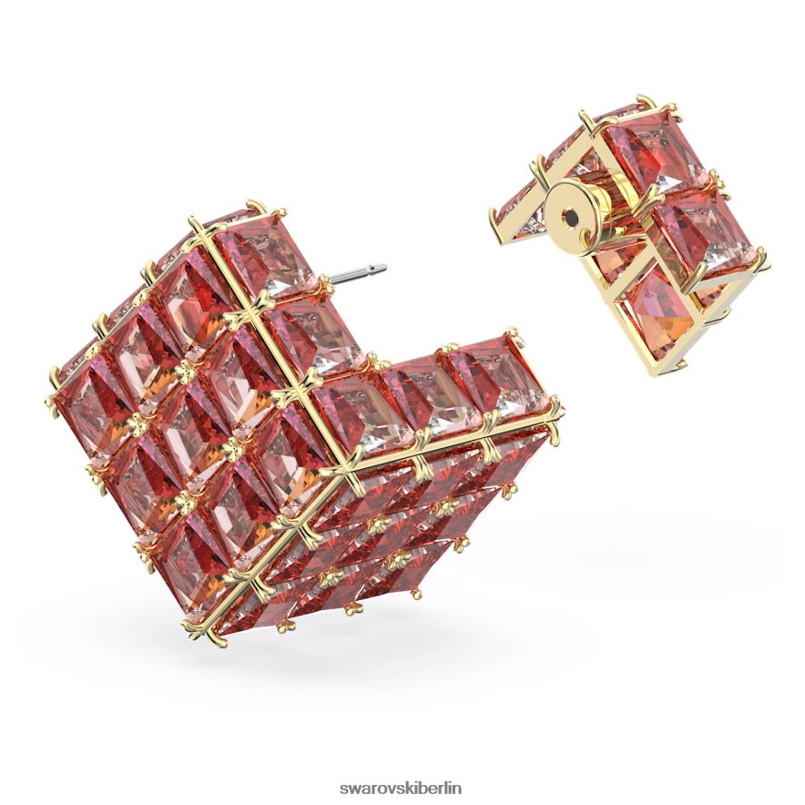 Swarovski Curiosa-Ohrstecker einzeln, quadratischer Schliff, orange, vergoldet Schmuck HLT448975