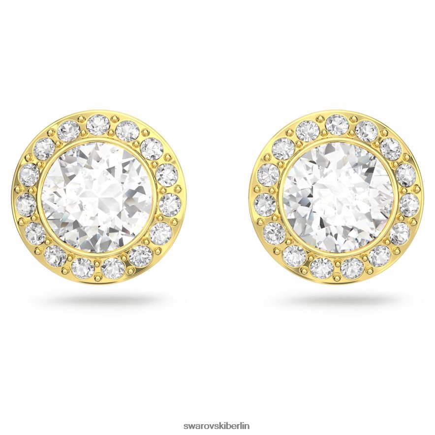 Swarovski Engelsohrstecker Rundschliff, weiß, vergoldet Schmuck HLT448671