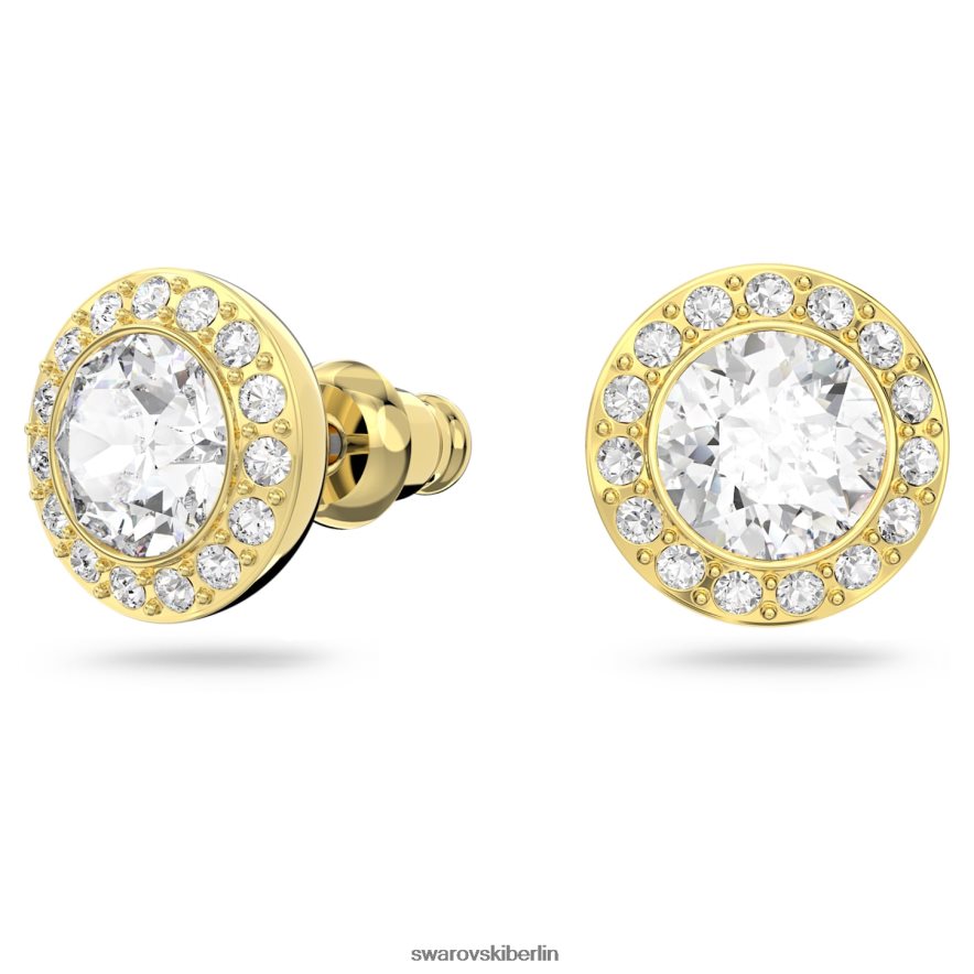 Swarovski Engelsohrstecker Rundschliff, weiß, vergoldet Schmuck HLT448671