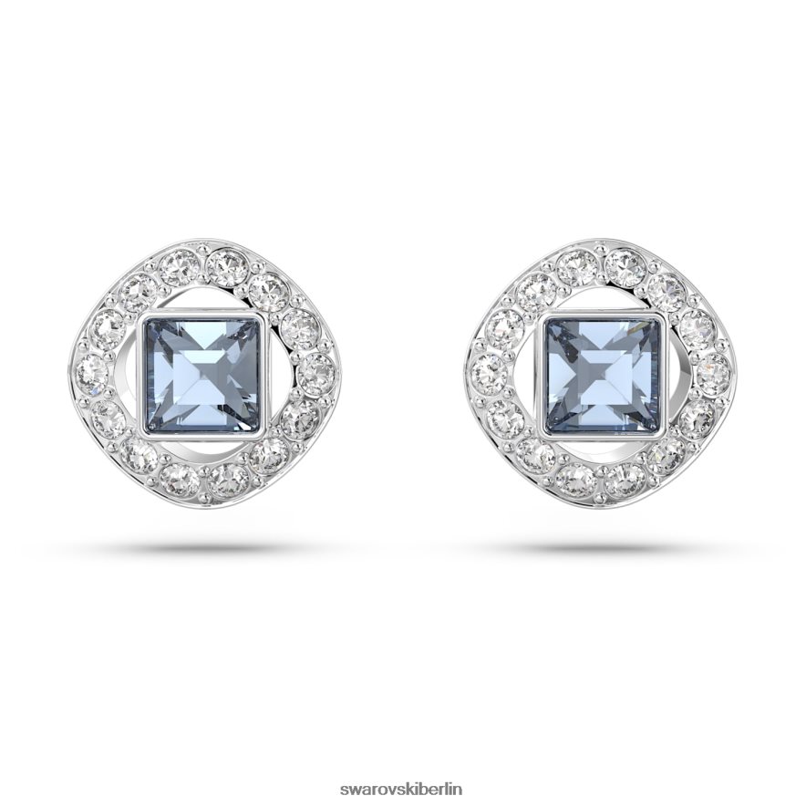 Swarovski Engelsohrstecker quadratischer Schliff, blau, rhodiniert Schmuck HLT448666