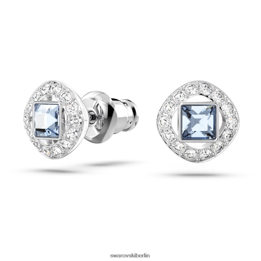Swarovski Engelsohrstecker quadratischer Schliff, blau, rhodiniert Schmuck HLT448666