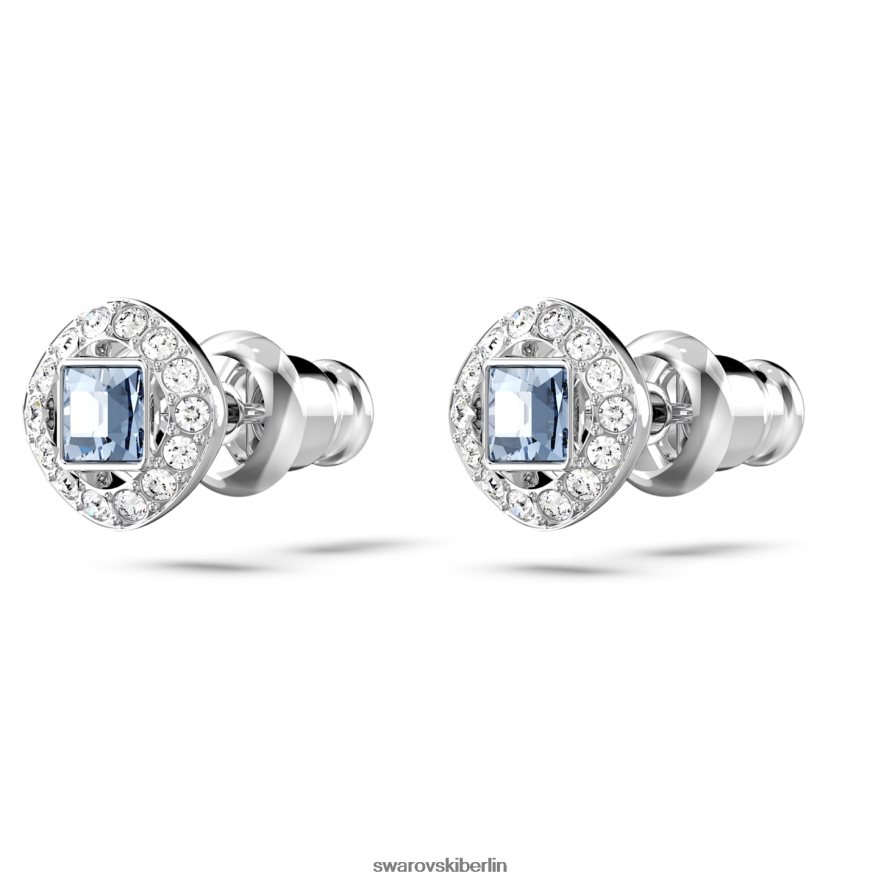 Swarovski Engelsohrstecker quadratischer Schliff, blau, rhodiniert Schmuck HLT448666