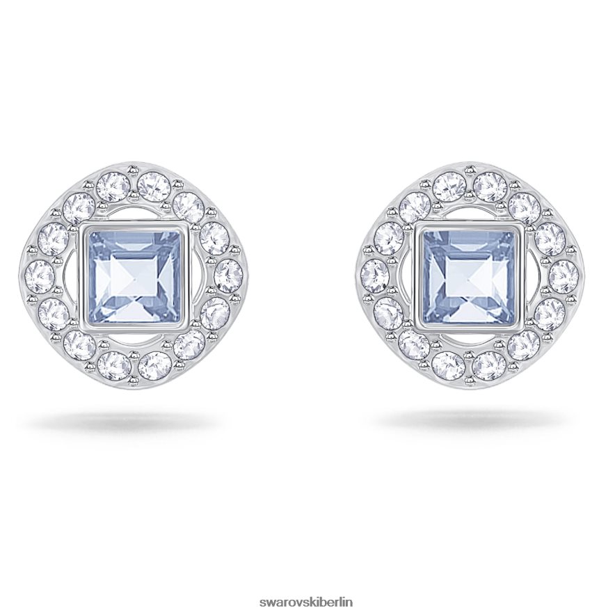 Swarovski Engelsohrstecker quadratischer Schliff, blau, rhodiniert Schmuck HLT448679