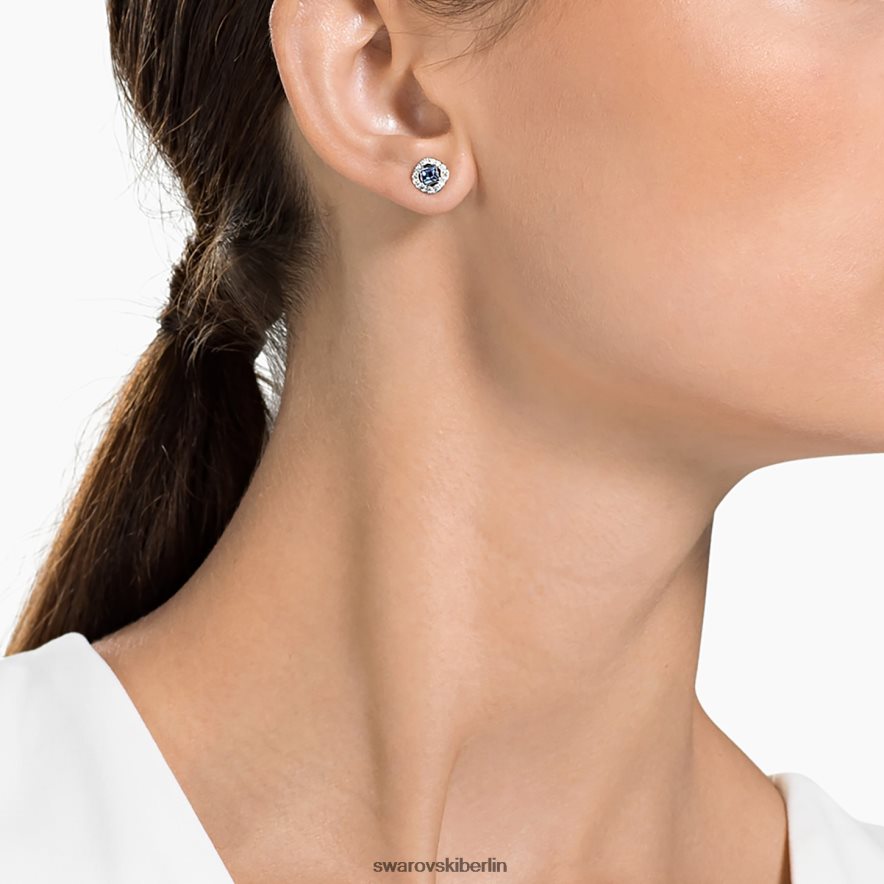 Swarovski Engelsohrstecker quadratischer Schliff, blau, rhodiniert Schmuck HLT448679