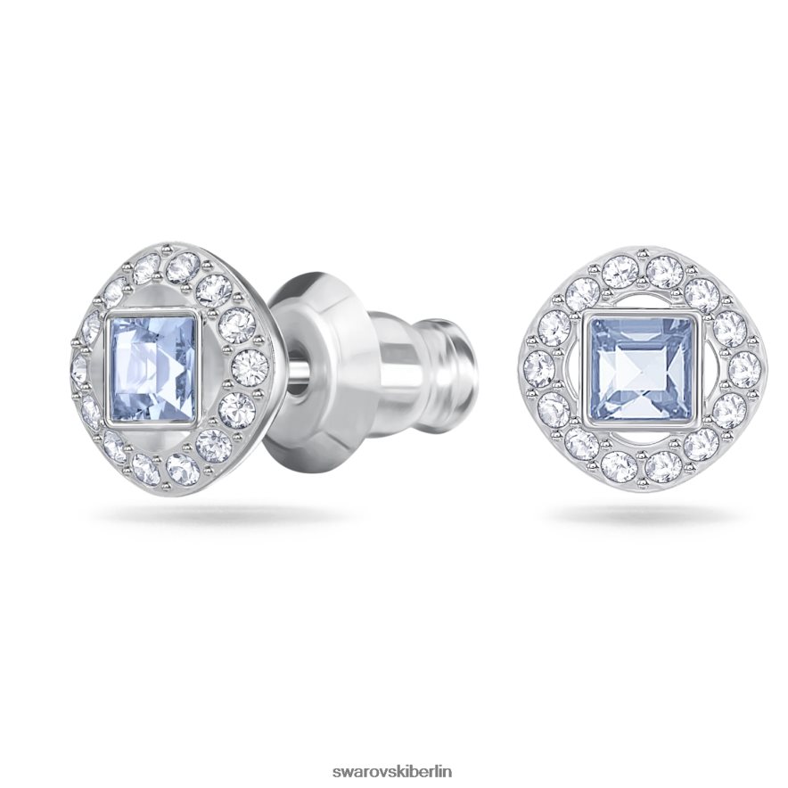 Swarovski Engelsohrstecker quadratischer Schliff, blau, rhodiniert Schmuck HLT448679