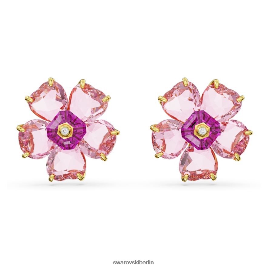 Swarovski Florere-Ohrstecker Blume, rosa, vergoldet Schmuck HLT448751