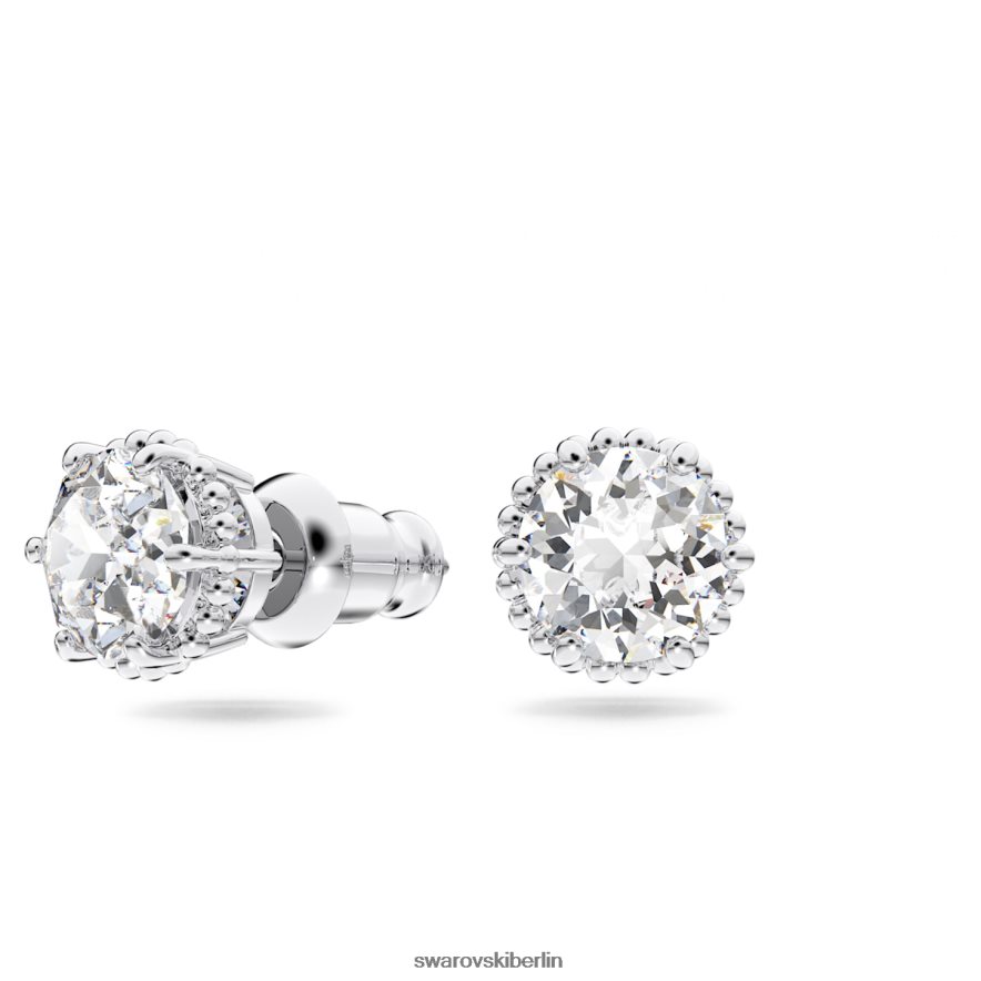 Swarovski Geburtsstein-Ohrstecker im Rundschliff April, weiß, rhodiniert Schmuck HLT448661
