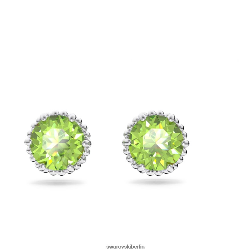 Swarovski Geburtsstein-Ohrstecker im Rundschliff August, grün, rhodiniert Schmuck HLT448690