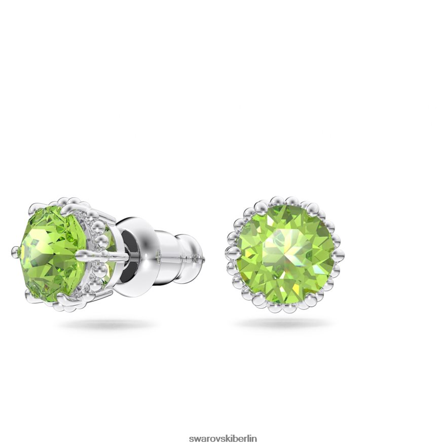 Swarovski Geburtsstein-Ohrstecker im Rundschliff August, grün, rhodiniert Schmuck HLT448690