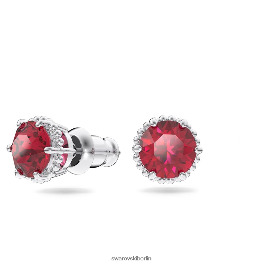 Swarovski Geburtsstein-Ohrstecker im Rundschliff Juli, rot, rhodiniert Schmuck HLT448691