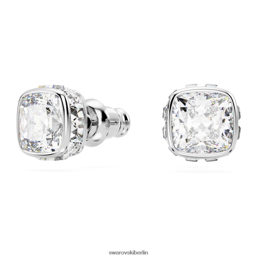 Swarovski Geburtsstein-Ohrstecker im quadratischen Schliff April, weiß, rhodiniert Schmuck HLT448728