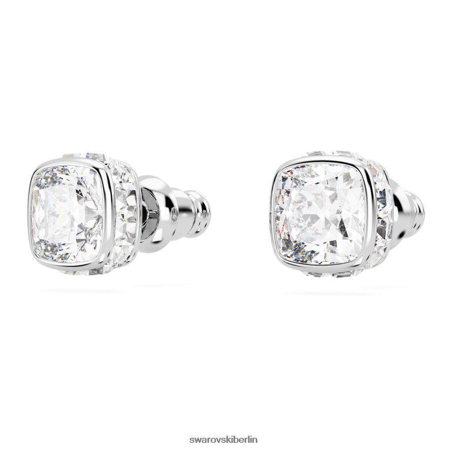 Swarovski Geburtsstein-Ohrstecker im quadratischen Schliff April, weiß, rhodiniert Schmuck HLT448728