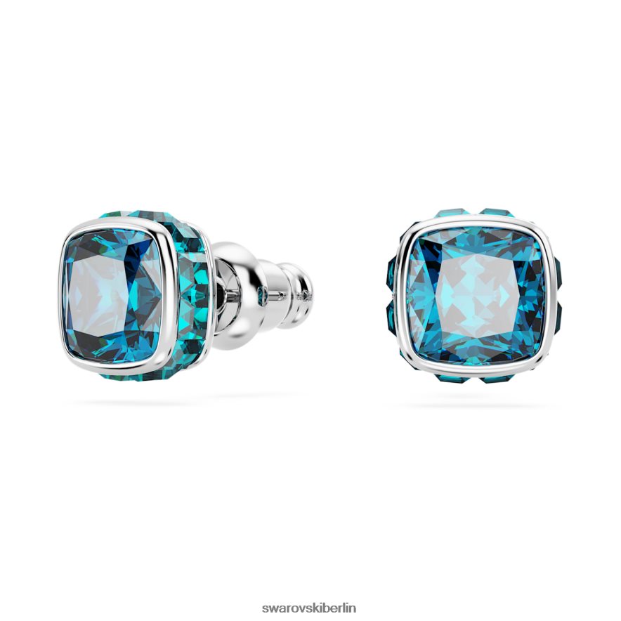 Swarovski Geburtsstein-Ohrstecker im quadratischen Schliff Dezember, blau, rhodiniert Schmuck HLT448736