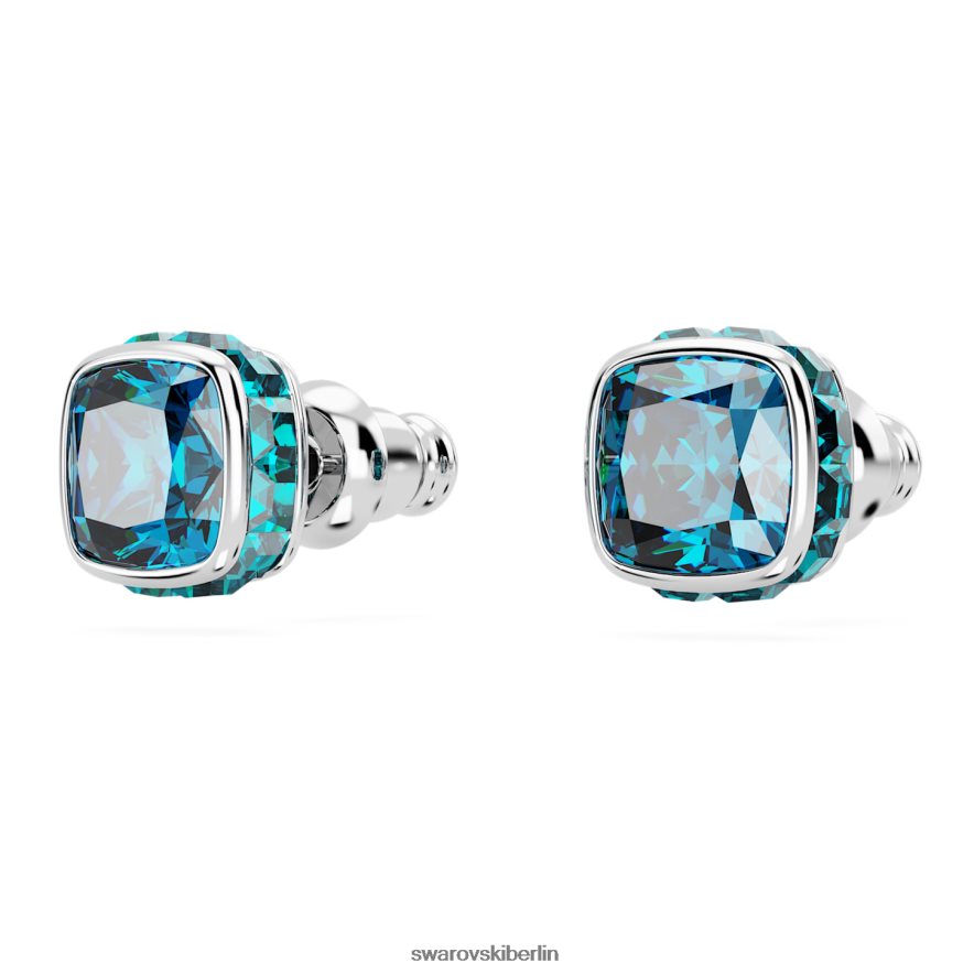 Swarovski Geburtsstein-Ohrstecker im quadratischen Schliff Dezember, blau, rhodiniert Schmuck HLT448736
