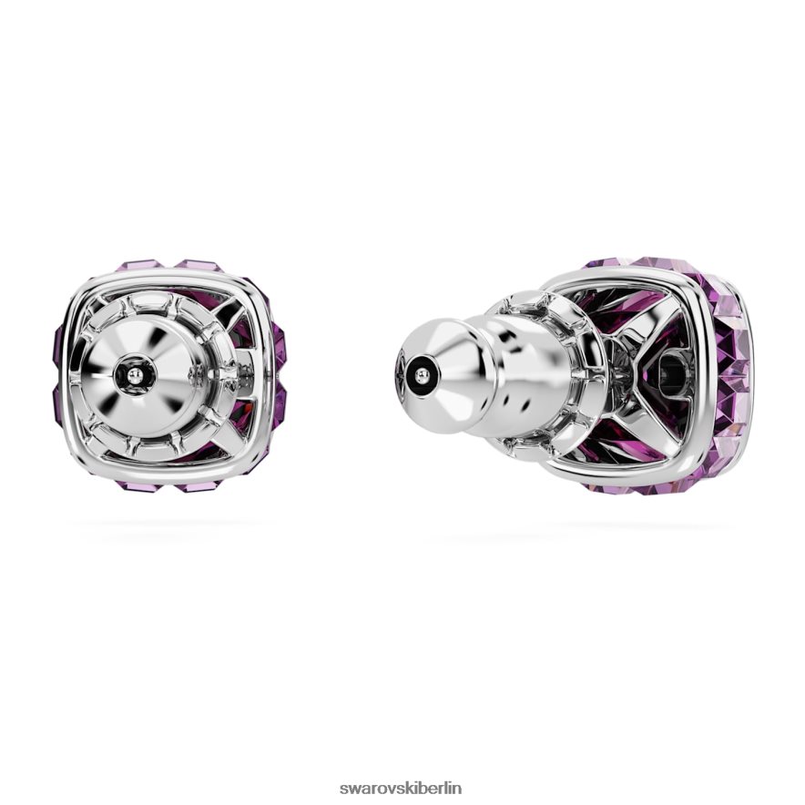 Swarovski Geburtsstein-Ohrstecker im quadratischen Schliff Februar, rosa, rhodiniert Schmuck HLT448735