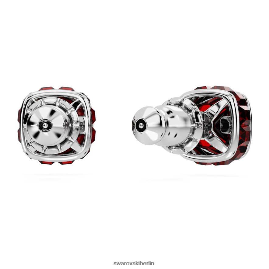 Swarovski Geburtsstein-Ohrstecker im quadratischen Schliff Januar, rot, rhodiniert Schmuck HLT448734