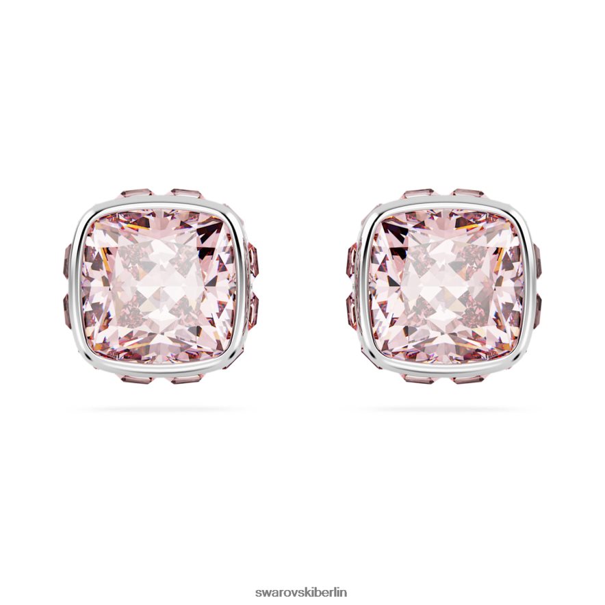 Swarovski Geburtsstein-Ohrstecker im quadratischen Schliff Juni, rosa, rhodiniert Schmuck HLT448733